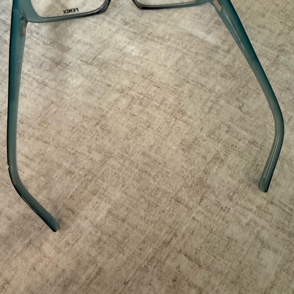 Fendi Blue Rectangular Glasses with Glossy Finish - Picture 4 of 6